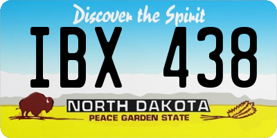 ND license plate IBX438
