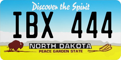 ND license plate IBX444