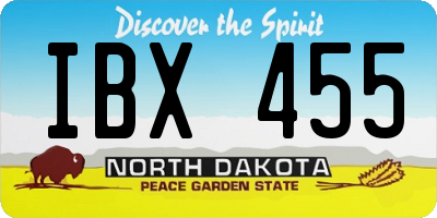 ND license plate IBX455