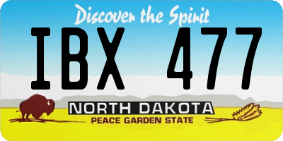 ND license plate IBX477