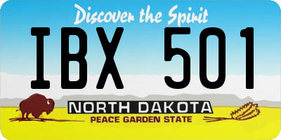 ND license plate IBX501