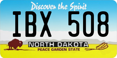 ND license plate IBX508