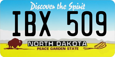 ND license plate IBX509