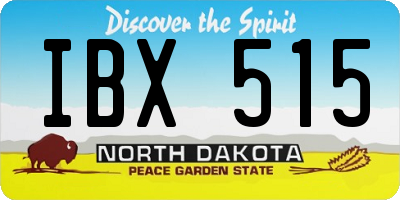 ND license plate IBX515