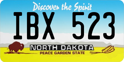 ND license plate IBX523