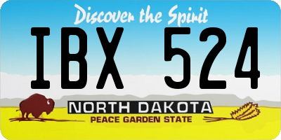 ND license plate IBX524