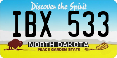 ND license plate IBX533