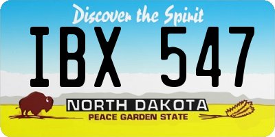 ND license plate IBX547