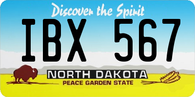 ND license plate IBX567