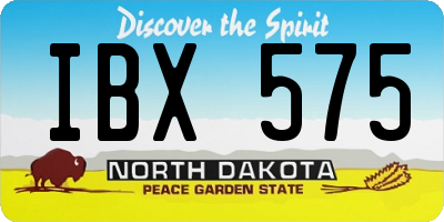 ND license plate IBX575