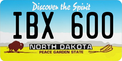 ND license plate IBX600