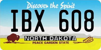ND license plate IBX608