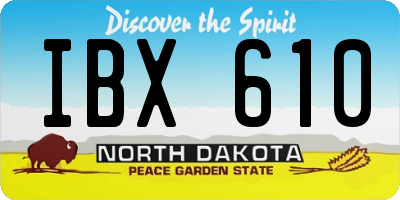 ND license plate IBX610