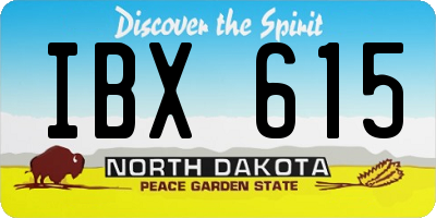ND license plate IBX615