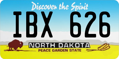 ND license plate IBX626