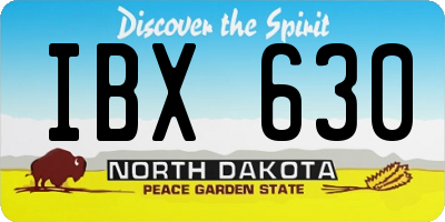 ND license plate IBX630