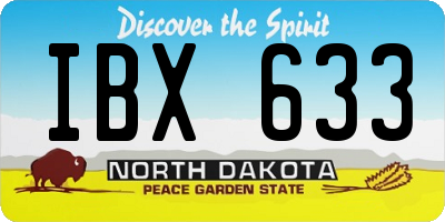 ND license plate IBX633