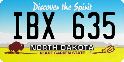 ND license plate IBX635
