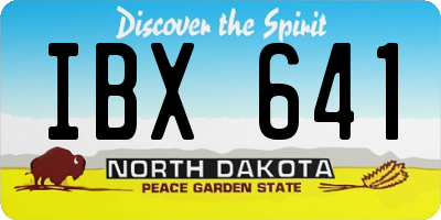 ND license plate IBX641
