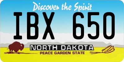 ND license plate IBX650