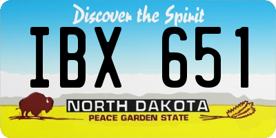 ND license plate IBX651