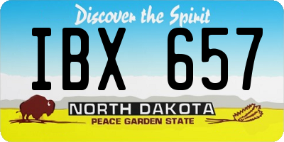 ND license plate IBX657