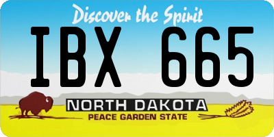 ND license plate IBX665