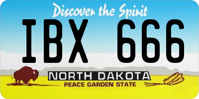 ND license plate IBX666