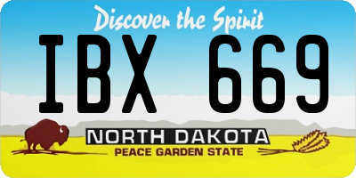 ND license plate IBX669