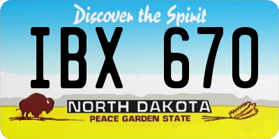 ND license plate IBX670