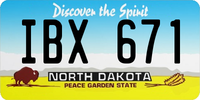 ND license plate IBX671