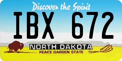 ND license plate IBX672