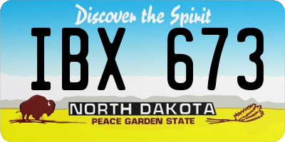 ND license plate IBX673