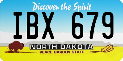 ND license plate IBX679