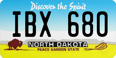 ND license plate IBX680