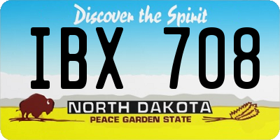 ND license plate IBX708