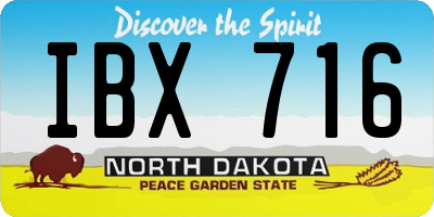 ND license plate IBX716