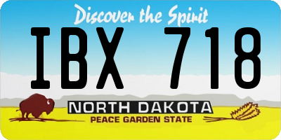 ND license plate IBX718