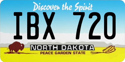 ND license plate IBX720