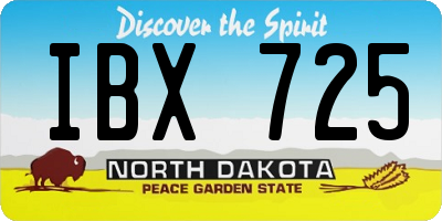 ND license plate IBX725