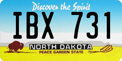 ND license plate IBX731