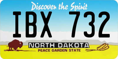 ND license plate IBX732