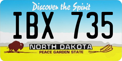 ND license plate IBX735