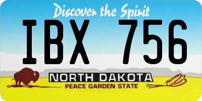 ND license plate IBX756