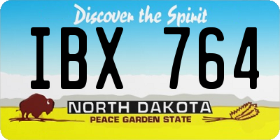 ND license plate IBX764