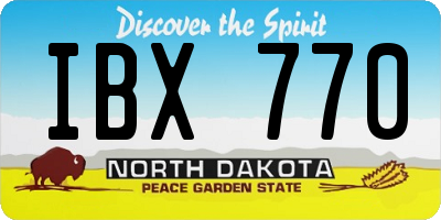 ND license plate IBX770