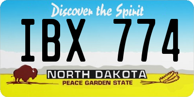 ND license plate IBX774