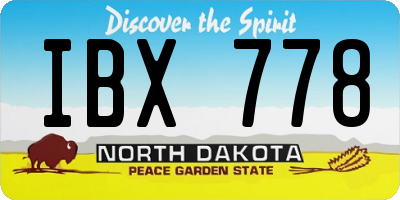 ND license plate IBX778