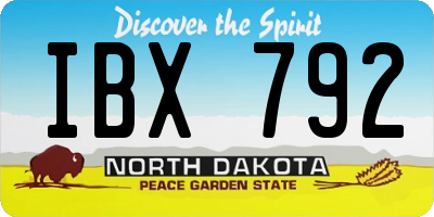 ND license plate IBX792