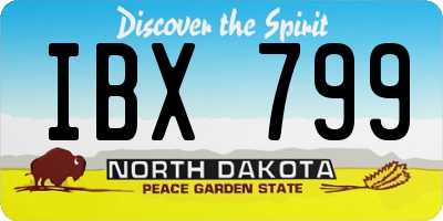 ND license plate IBX799